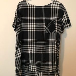 Black and White Buffalo Plaid Tunic